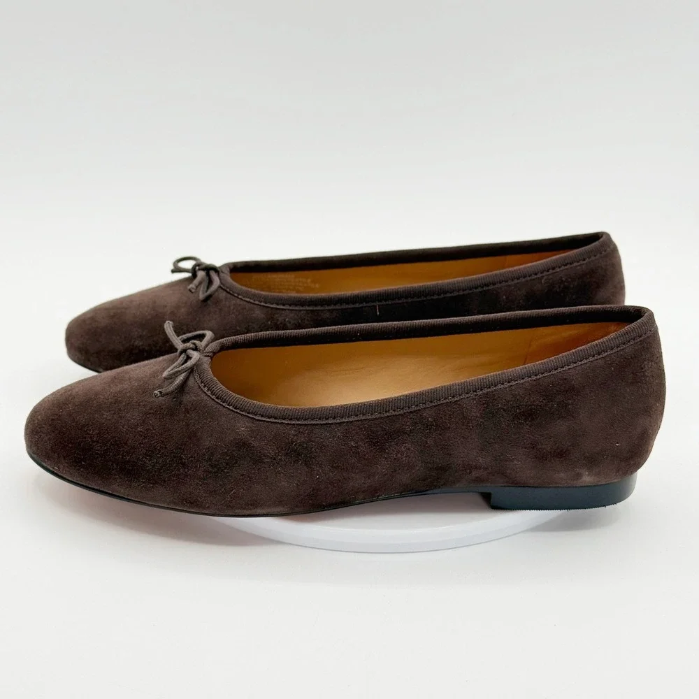 Madewell April Ballet Flat Size 7 Carob Brown Suede Womens NEW - Picture 3 of 11